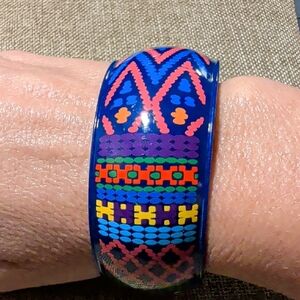 Vintage Avon Multicolored Wide Bangle Bracelet